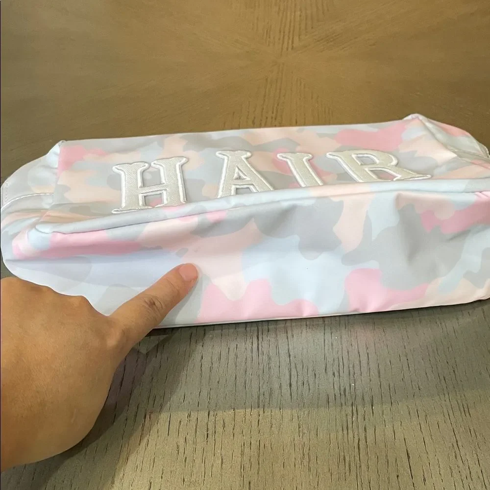 TRVL Signature Accessories Pink and Gray Camouflage Hair Bag